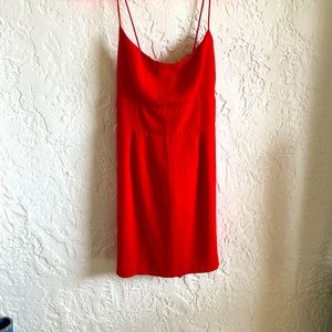 Red superdown backless dress